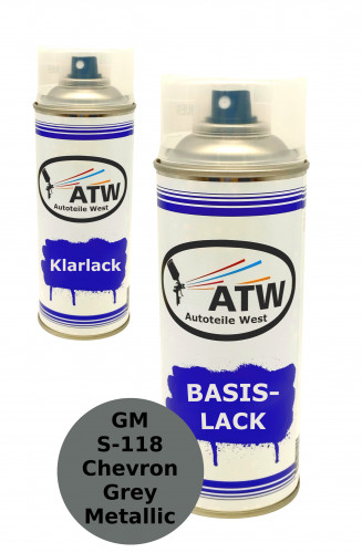 Autolack für General Motors S-118 Chevron Grey Metallic +400ml Klarlack Set